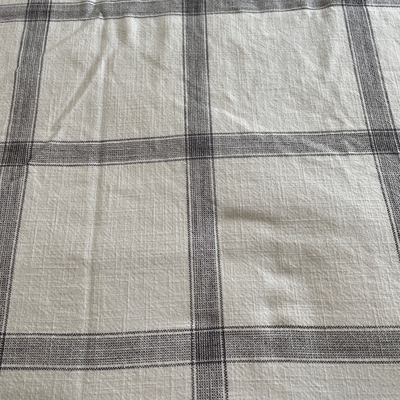 Pottery Barn Windowpane Cotton Blanket King Charcoal / Snow White - Picture 3 of 3
